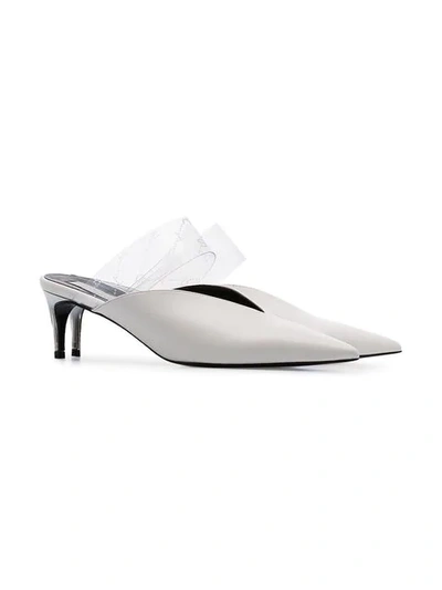 STELLA MCCARTNEY 50 LOGO细节塑料感环带穆勒鞋 - 白色