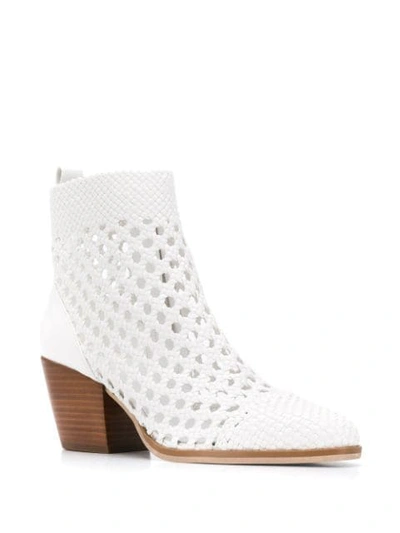 Shop Michael Michael Kors Pointed Cowboy Ankle Boots In White