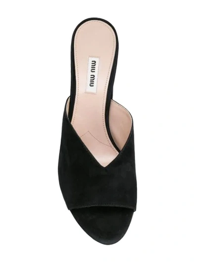 Shop Miu Miu Crystal Embellished Sandals - Black