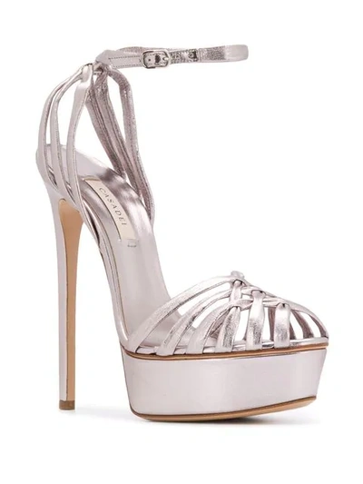 Shop Casadei Flora Bonnie Platform Sandals In Metallic