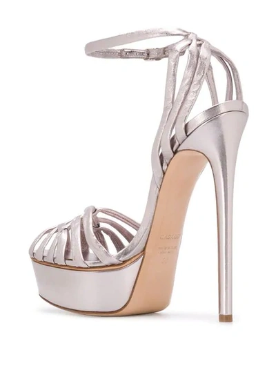 Shop Casadei Flora Bonnie Platform Sandals In Metallic