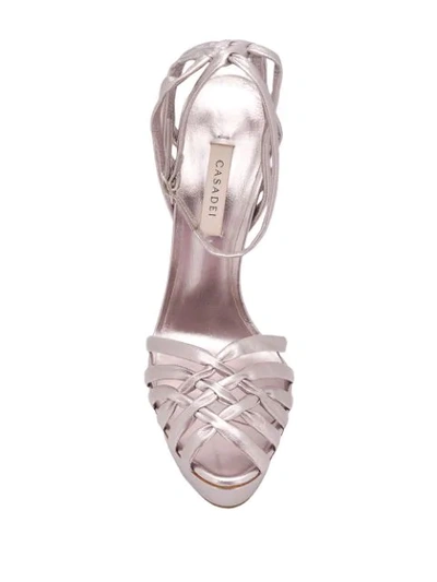 Shop Casadei Flora Bonnie Platform Sandals In Metallic