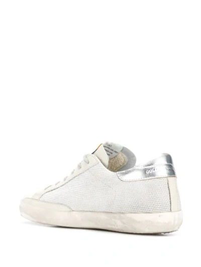 Shop Golden Goose Superstar Sneakers In White Cord-silver Lurex