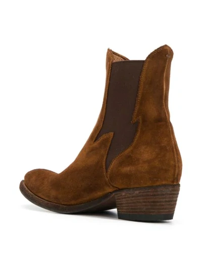 Shop Pantanetti Low Heel Ankle Boots In Brown