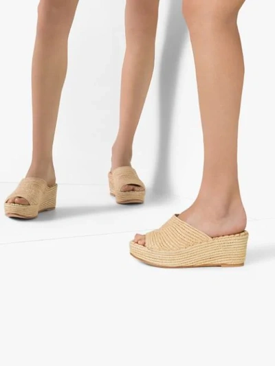 Shop Carrie Forbes Karim 20 Raffia Wedge Sandals In Neutrals