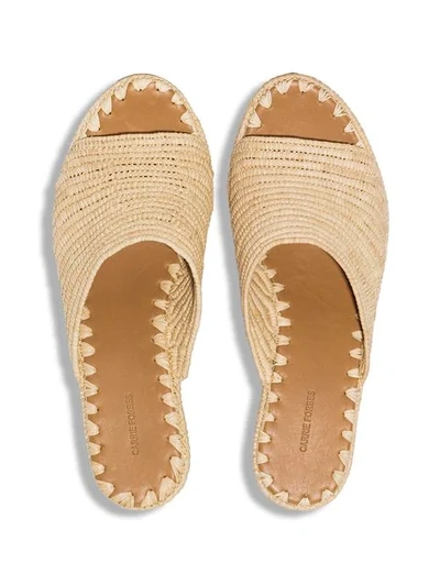 Shop Carrie Forbes Karim 20 Raffia Wedge Sandals In Neutrals