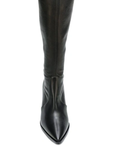 Shop Casadei Block Heel Over-the-knee Boots In Black