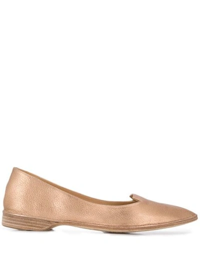 Shop Antonio Barbato Pointed Ballerina Shoes In Gold