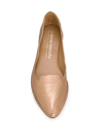 Shop Antonio Barbato Pointed Ballerina Shoes In Gold