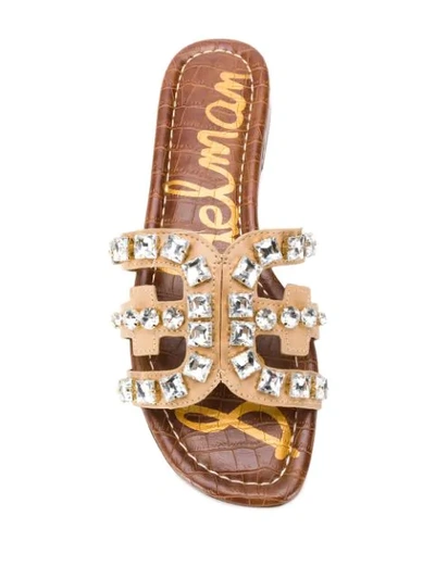 Shop Sam Edelman Crystal Embellished Bay Sandals - Neutrals