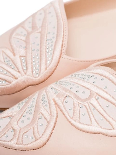 Shop Sophia Webster Bibi Butterfly-embellished Ballerinas In Neutrals