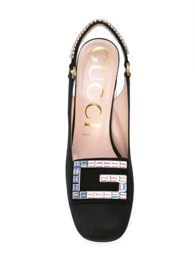 Shop Gucci Mid-heel Slingback Pumps In Black