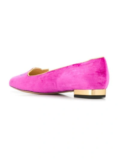 Shop Charlotte Olympia Kitty Ballerinas In Pink