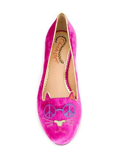 Shop Charlotte Olympia Kitty Ballerinas In Pink