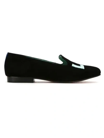 Shop Blue Bird Shoes Suede Love Colors Loafers In Black
