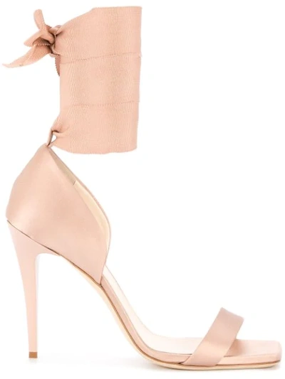 Shop Lanvin Wrapped Ankle Sandals In Pink