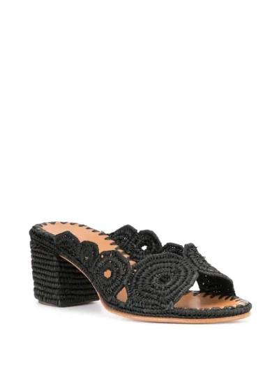 Shop Carrie Forbes Ayoub Raffia Mules In Black