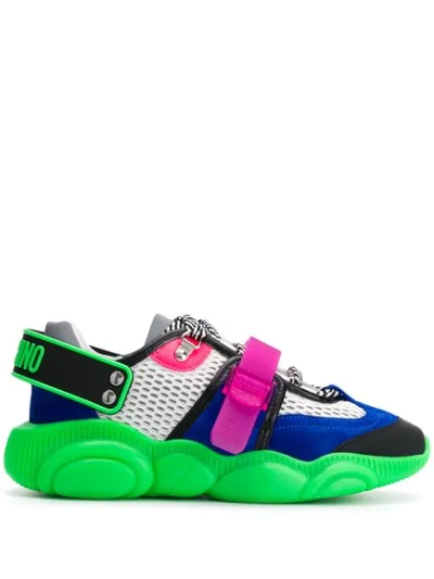 Shop Moschino Fluo Teddy Sneakers In Green