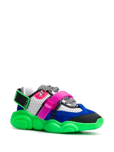 Shop Moschino Fluo Teddy Sneakers In Green