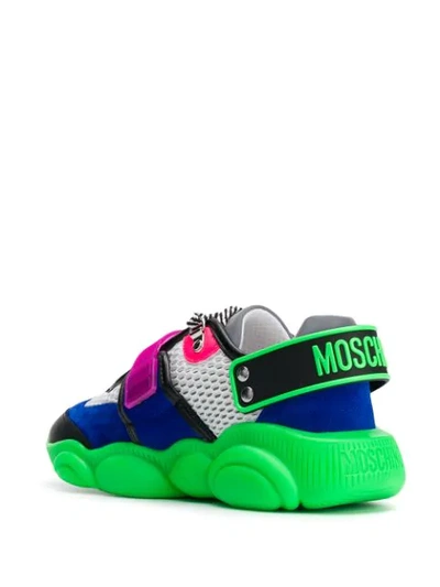 Shop Moschino Fluo Teddy Sneakers In Green