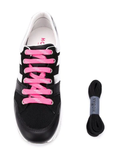 Shop Hogan Logo Lace-up Sneakers In Black