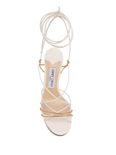 Shop Jimmy Choo Tao 85 Sandals In Neutrals