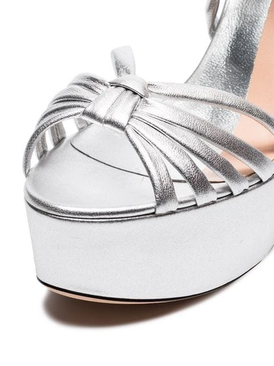 Shop Alchimia Di Ballin Tara 125 Leather Platform Sandals In Silver