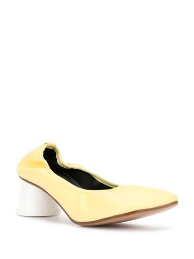 Shop Mm6 Maison Margiela Contrast-heel Pumps In Yellow