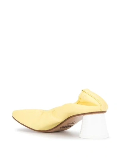 Shop Mm6 Maison Margiela Contrast-heel Pumps In Yellow