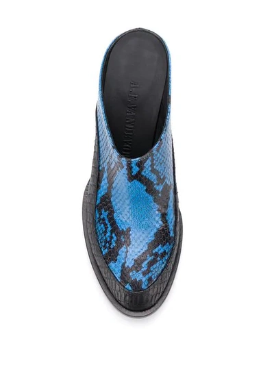 A.F.VANDEVORST 蟒蛇纹穆勒鞋 - 蓝色