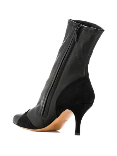 Shop Valentino Jewel Embellished Boots  In Black