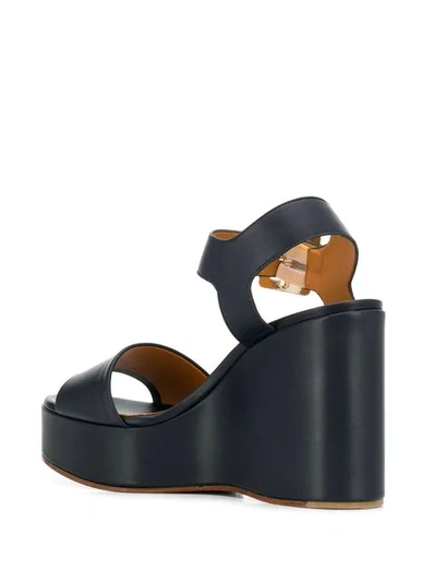 Shop Clergerie Wedge Sandals In Blue