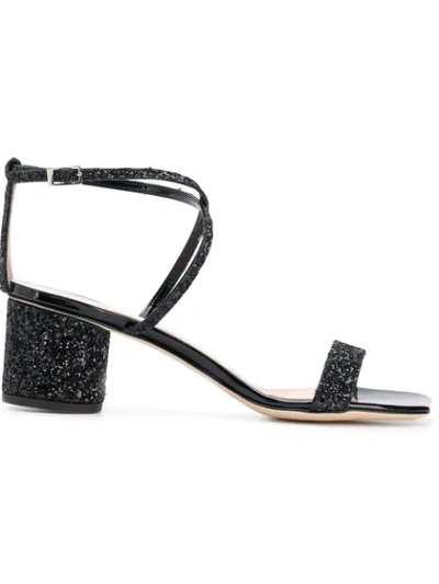 Shop Giuseppe Zanotti Tara Glitter Sandals In Black