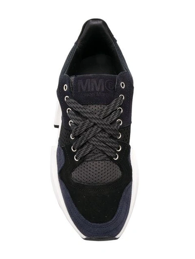 Shop Mm6 Maison Margiela Panelled Chunky Sneakers In Black