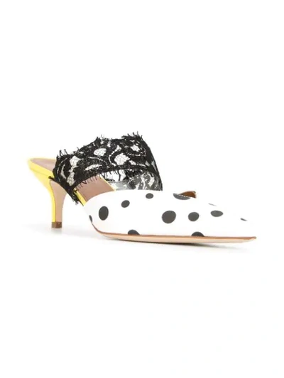 Shop Malone Souliers Maisieu Dotted Mules In White ,yellow