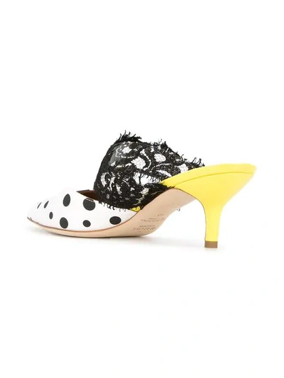 Shop Malone Souliers Maisieu Dotted Mules In White ,yellow