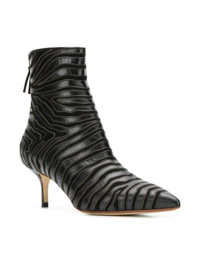 Shop Francesco Russo Zebra Ankle Boots In Black