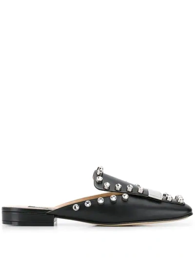 Shop Sergio Rossi Crystal Studded Mules In 1498 Nero