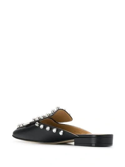 Shop Sergio Rossi Crystal Studded Mules In 1498 Nero