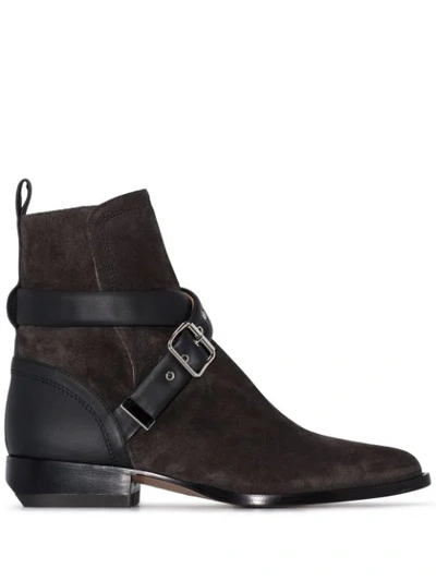 Shop Chloé Rylee Buckle-strap Ankle Boots In Black