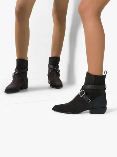 Shop Chloé Rylee Buckle-strap Ankle Boots In Black