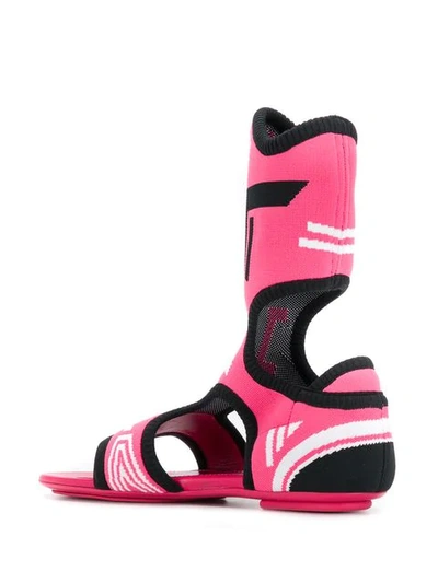 Shop Prada Jacquard Knit Sock Sandals In Pink