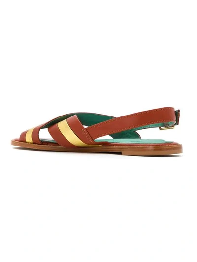 Shop Blue Bird Shoes Leather Paula Sandals In Yellow