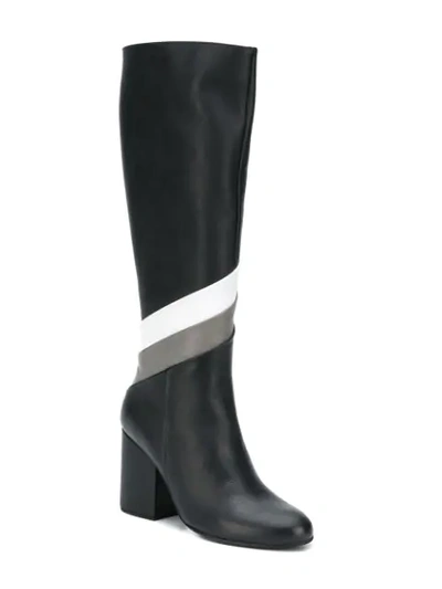 Shop Paloma Barceló Striped Knee-length Boots - Black