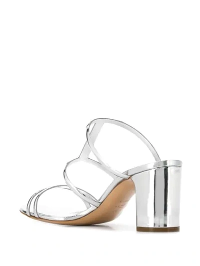 Shop Casadei Aurora Slip-on Sandals - Silver