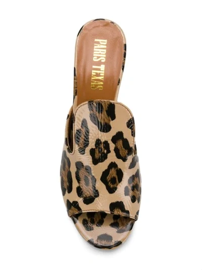 Shop Paris Texas .leopard Print Sabot Mules In Neutrals