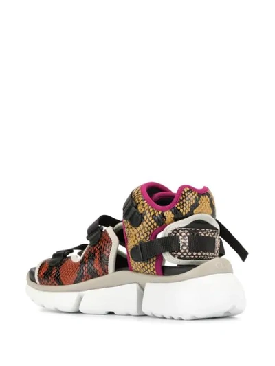 Shop Chloé Sonnie Snake Print Sandals In Multicolour