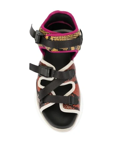 Shop Chloé Sonnie Snake Print Sandals In Multicolour