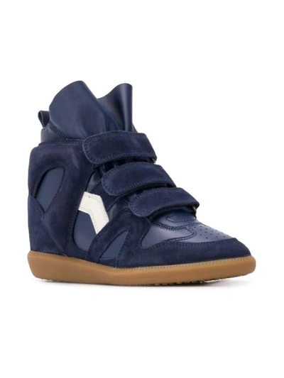 Shop Isabel Marant Buckee Wedge Sneakers In Blue