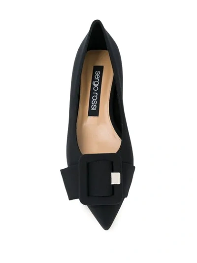 Shop Sergio Rossi Milano Mia Ballerina Shoes In Black